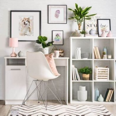 Reygo Matt White Computer Desk with 1 Door - Modern Office Furniture - UK Luxury Furniture
