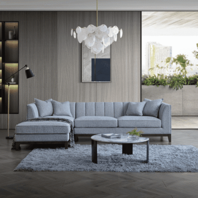 Aluxo Cooper Left Hand Corner Sofa - Premium Dolphin Boucle Fabric, Mid-Century Modern Design - UK Luxury Furniture