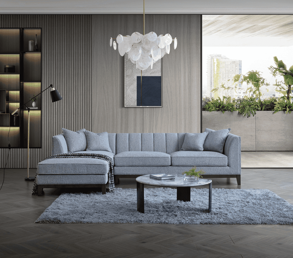 Aluxo Cooper Left Hand Corner Sofa - Premium Dolphin Boucle Fabric, Mid-Century Modern Design - UK Luxury Furniture