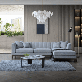 Aluxo Cooper Right Hand Corner Sofa In Dolphin Boucle - Mid Century Modern Comfort & Style - UK Luxury Furniture