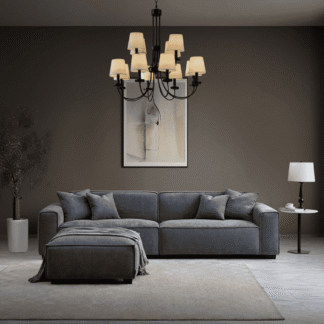 Aluxo Dakota Charcoal Boucle Sofa with Duck Feather Padding - Modern Luxury Comfort - UK Luxury Furniture