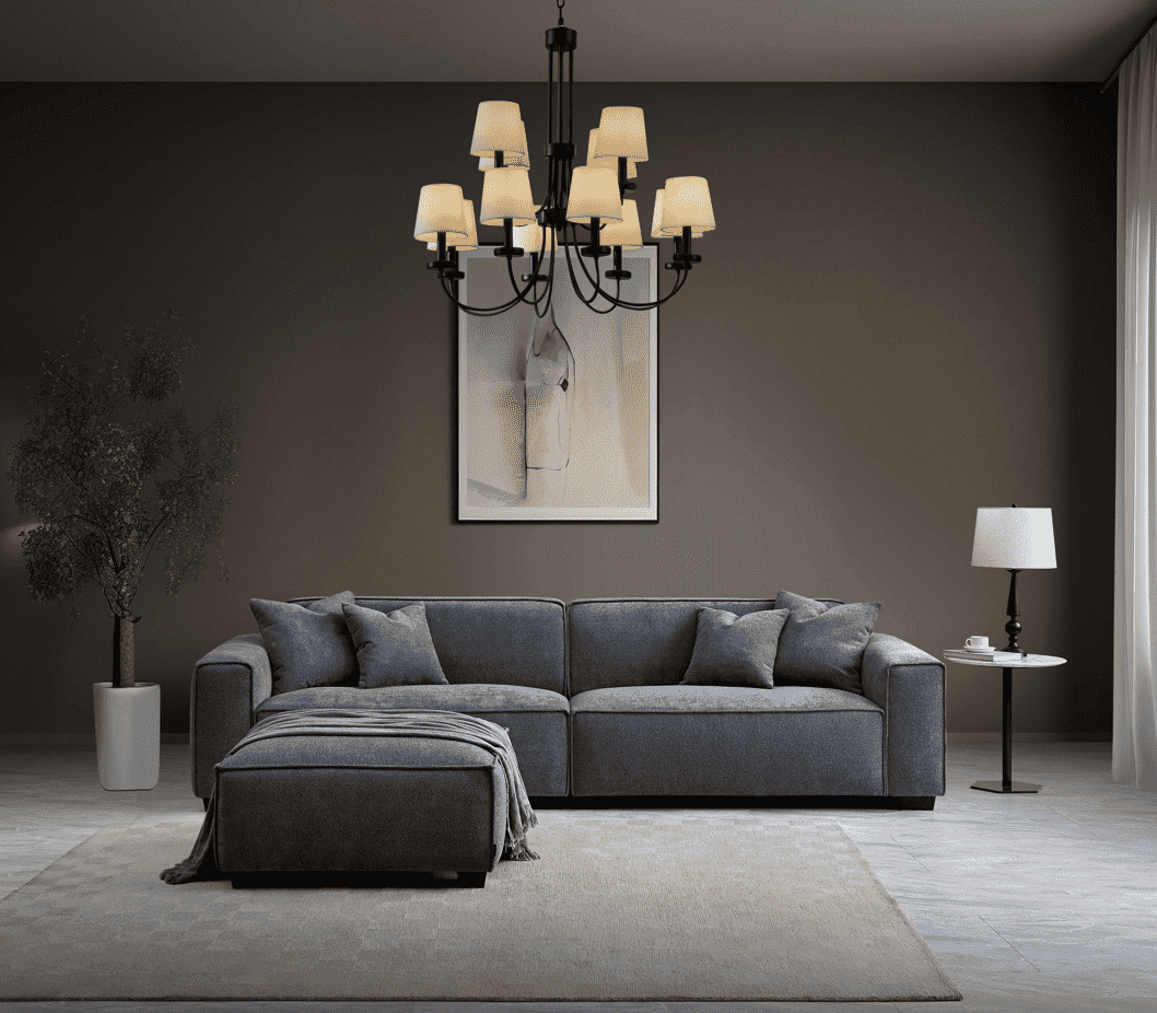 Aluxo Dakota Charcoal Boucle Sofa with Duck Feather Padding - Modern Luxury Comfort - UK Luxury Furniture