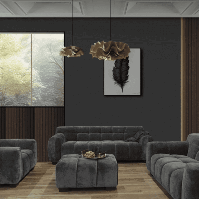 Harlem Steel Velvet Sofa Range - Luxurious Deep Channel Stitching & Soft Textured Boucle Fabric - UK Luxury Furniture