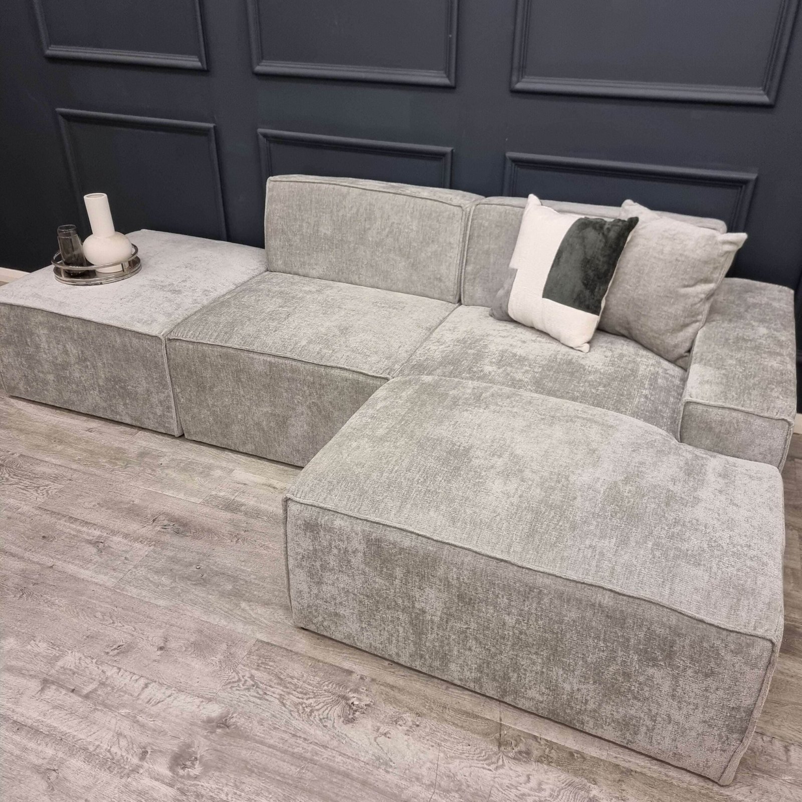 Atlanta Modular Corner Sofa - Customisable 3-Section Design in Premium Chenille Fabric - UK Luxury Furniture