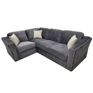 Luxury Lincoln 4 Piece Corner Sofa with Chrome Stud Detail and Double Sprung Comfort - UK Luxury Furniture
