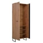 Sorrento Oak Effect Tall Slim 2 Door Wardrobe by Amos Mann Furniture - UK Luxury Furniture