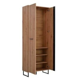 Sorrento Oak Effect Tall Slim 2 Door Wardrobe by Amos Mann Furniture - UK Luxury Furniture