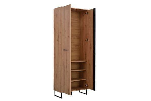 Sorrento Oak Effect Tall Slim 2 Door Wardrobe by Amos Mann Furniture - UK Luxury Furniture