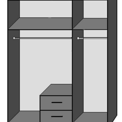 Venice Alpine White Three-Door Two-Drawer Wardrobe for Elegant Bedroom Storage - UK Luxury Furniture