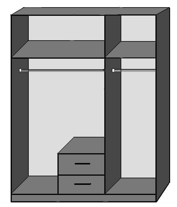 Venice Alpine White Three-Door Two-Drawer Wardrobe for Elegant Bedroom Storage - UK Luxury Furniture